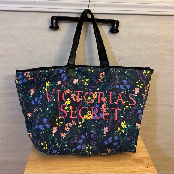 Victoria's Secret Weekender Black Floral Tote - Picture 1 of 6